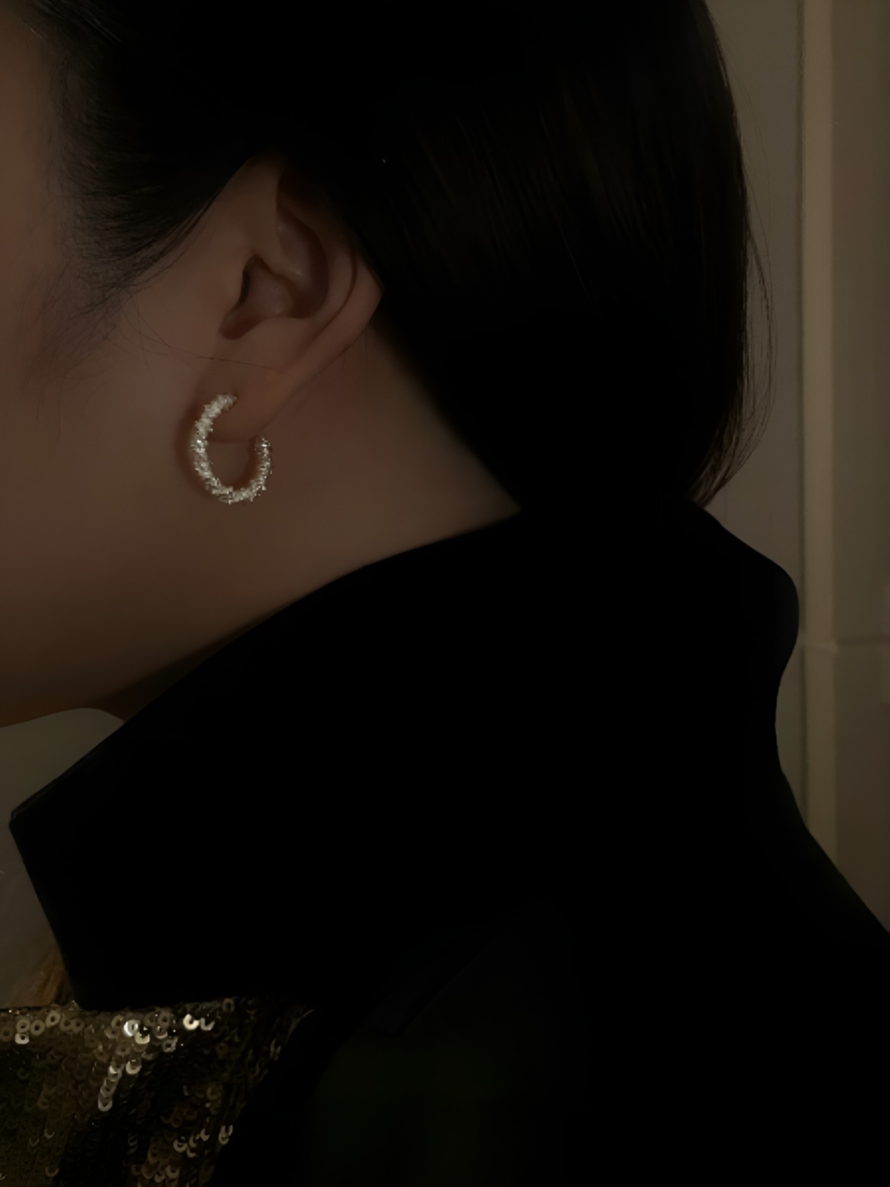 Fashionable earrings in sterling silver【H00025】