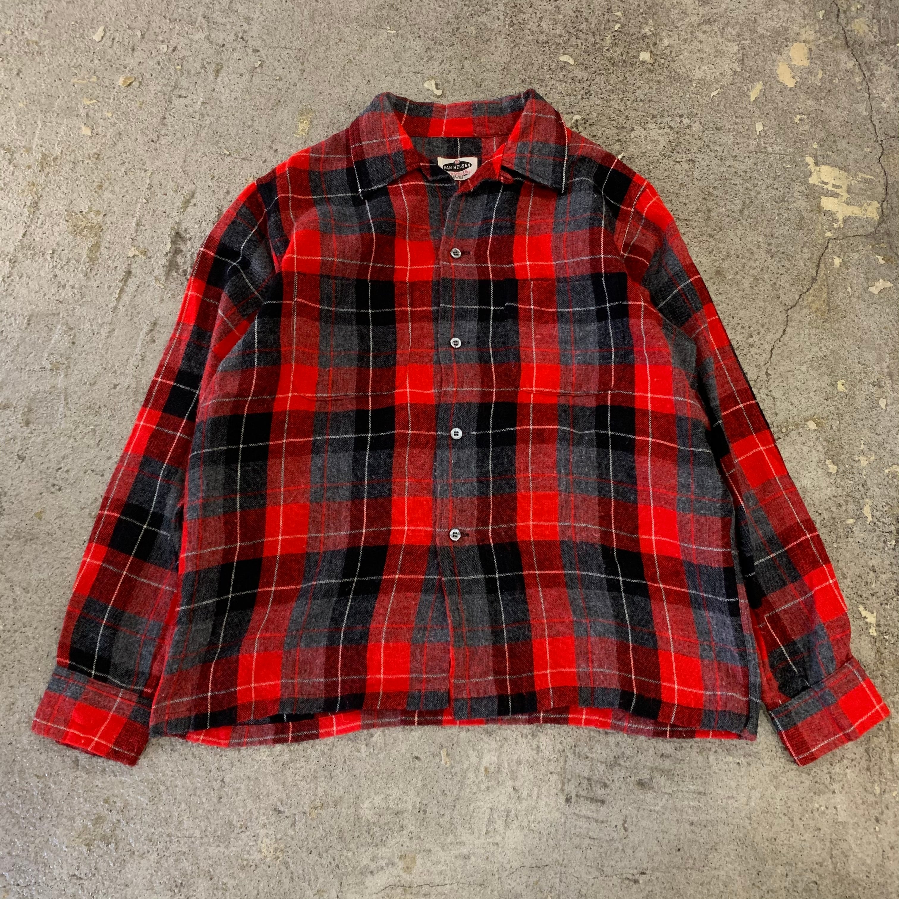 60s VAN HEUSEN open collar wool shirt | What'z up
