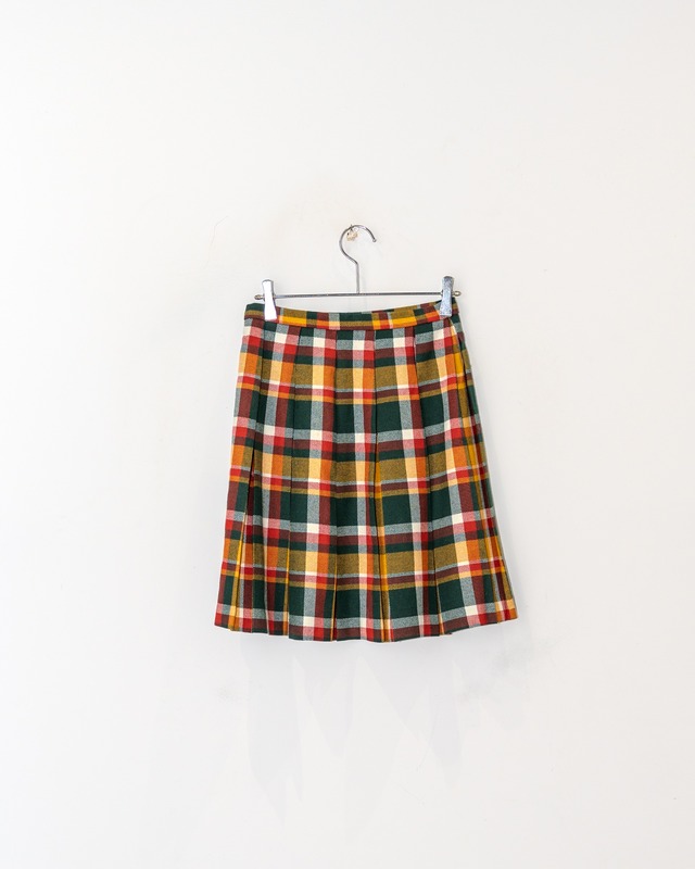 WOOL CHECK SKIRT