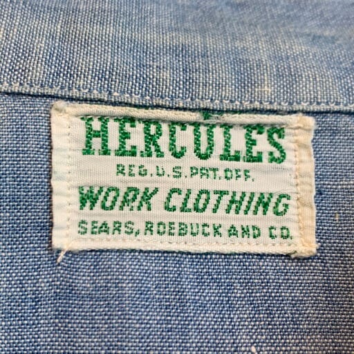 40's 50's HERCULES ヘラクレス シャンブレーワークシャツ 台襟
