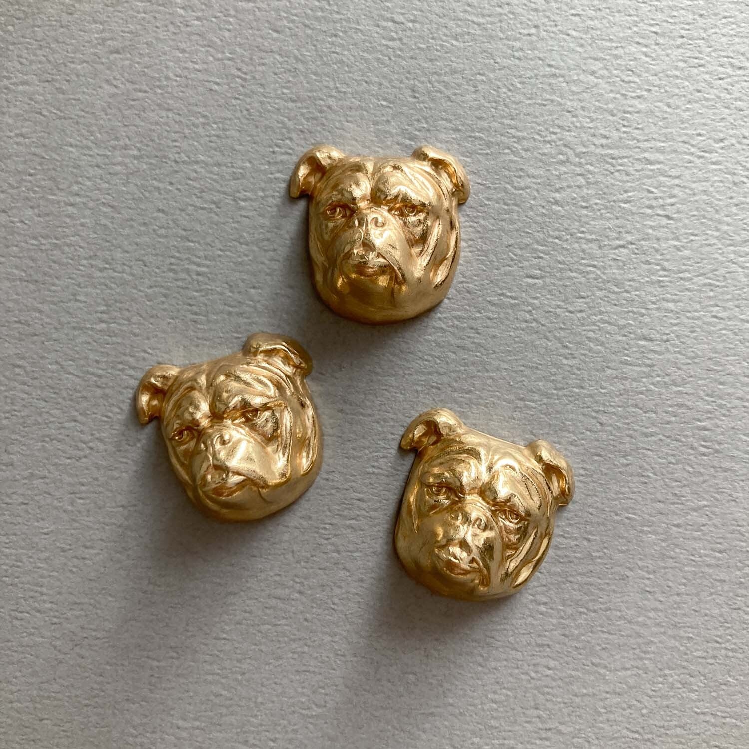 USA真鍮 ブルドック犬の頭パーツ