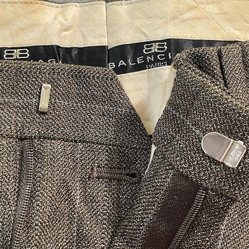 90s BALENCIAGA stripe brown slacks 詳細写真10