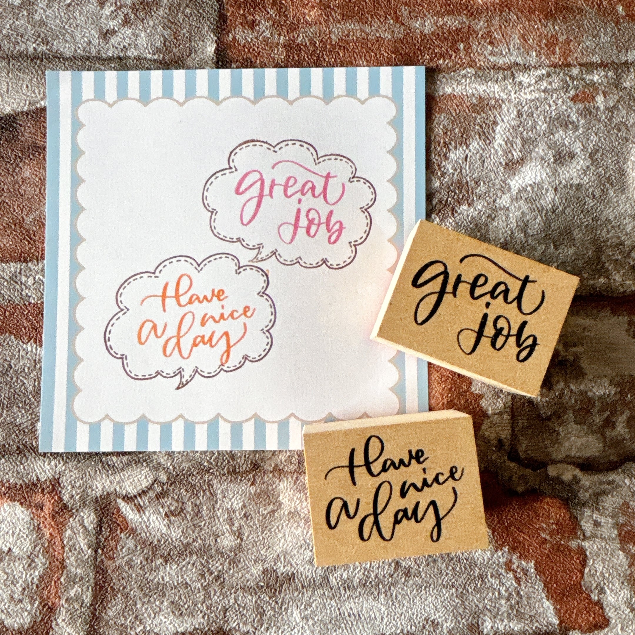 カリグラフィースタンプ Have a nice day / great job