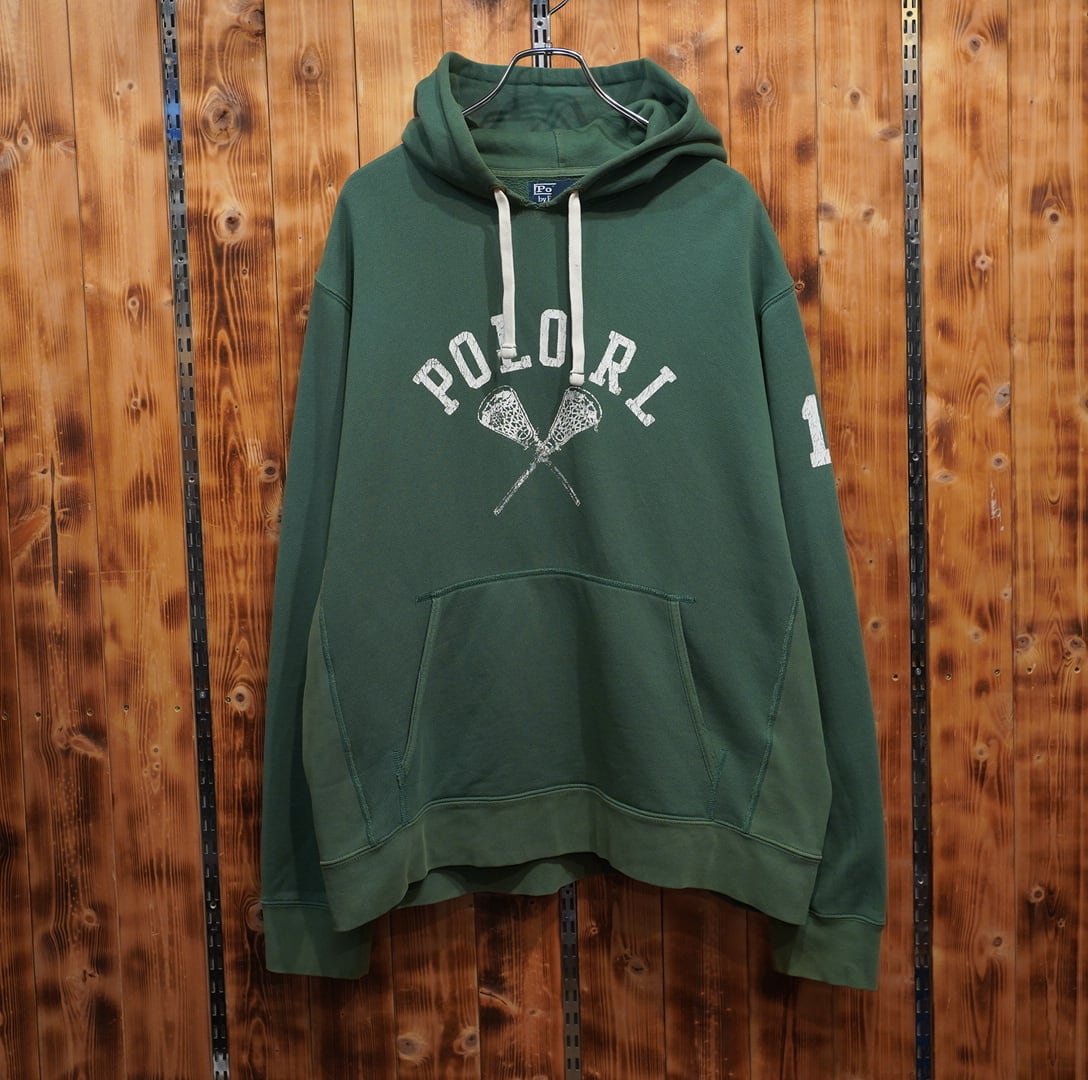 ralphlauren スウェット パーカー reverse weaveタイプ L/ラルフローレン 緑 グリーン