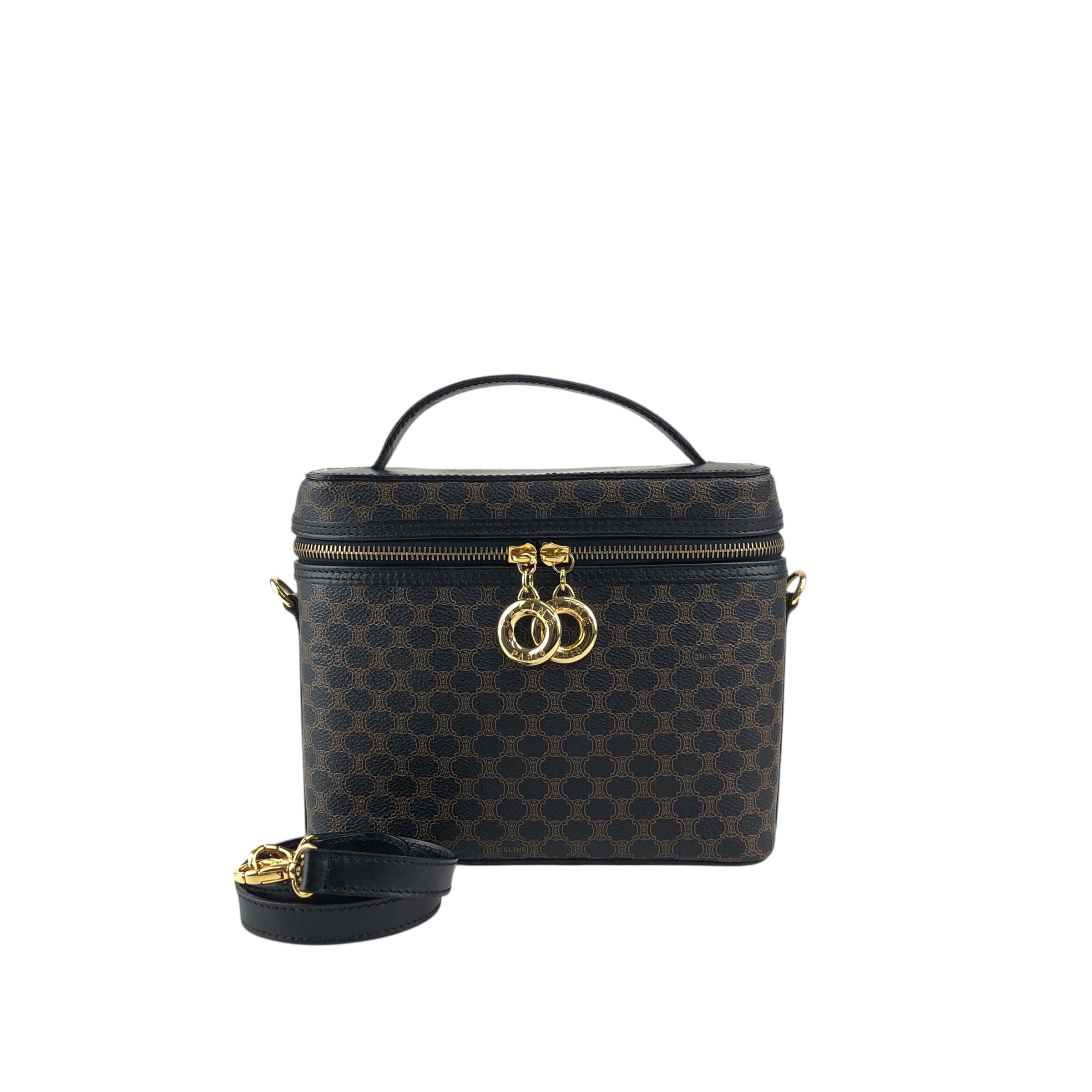 CELINE　セリーヌ　バニティバッグ　バッグ　マカダム　ヴィンテージ マカダム柄バニティバッグ ブラック ヴィンテージ|セリーヌ CELINE