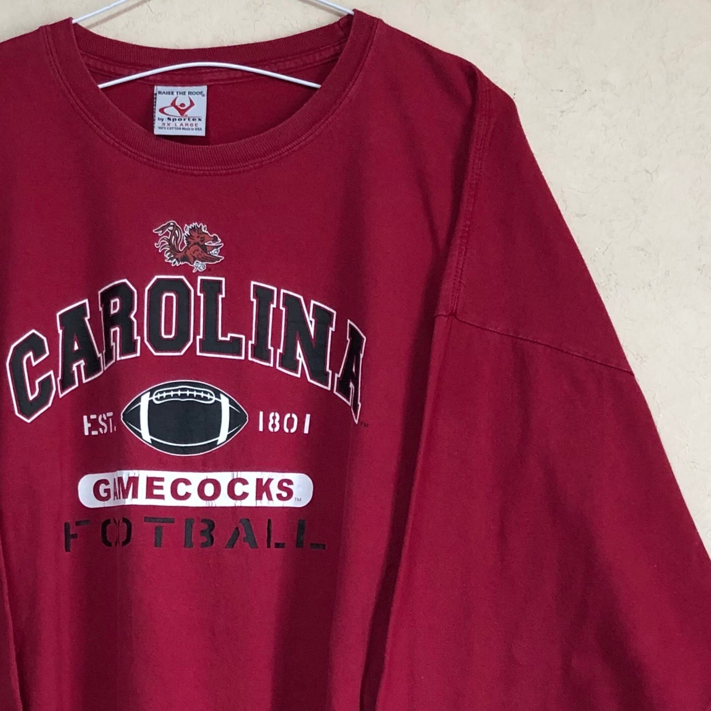 【3XLサイズ】USA製 サウスカロライナ大学 プリント L/S Tシャツ USカレッジもの