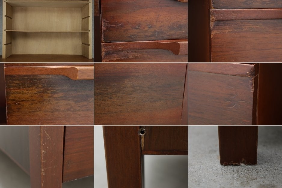 ヴィンテージ ローズウッド 両袖デスク 机 書斎 PC オフィス 北欧