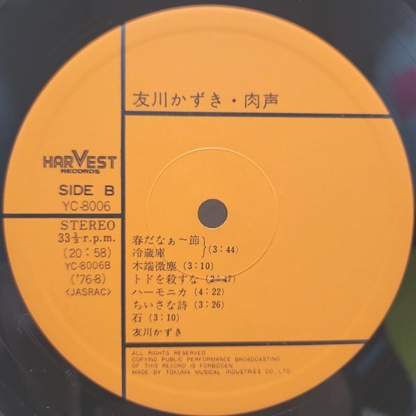 友川lかずき / 肉声 [YC-8006] - 画像4