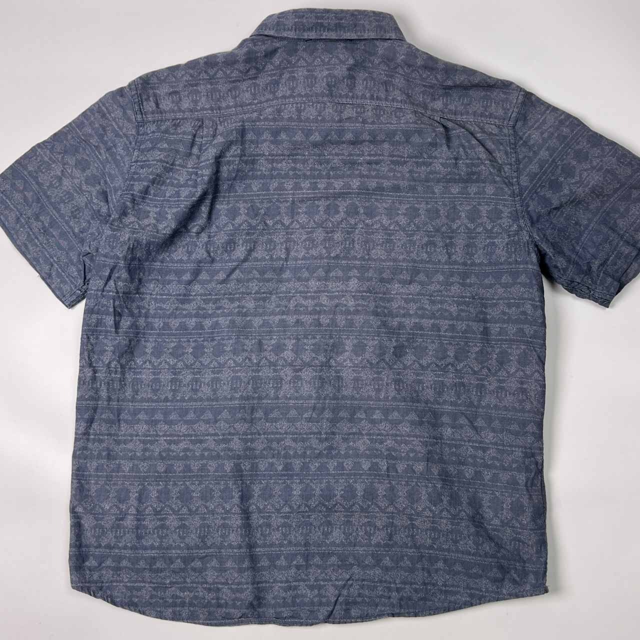 Eddie Bauer エディーバウアー ポケット 総柄 半袖シャツ M/くすみブルー系 メンズ