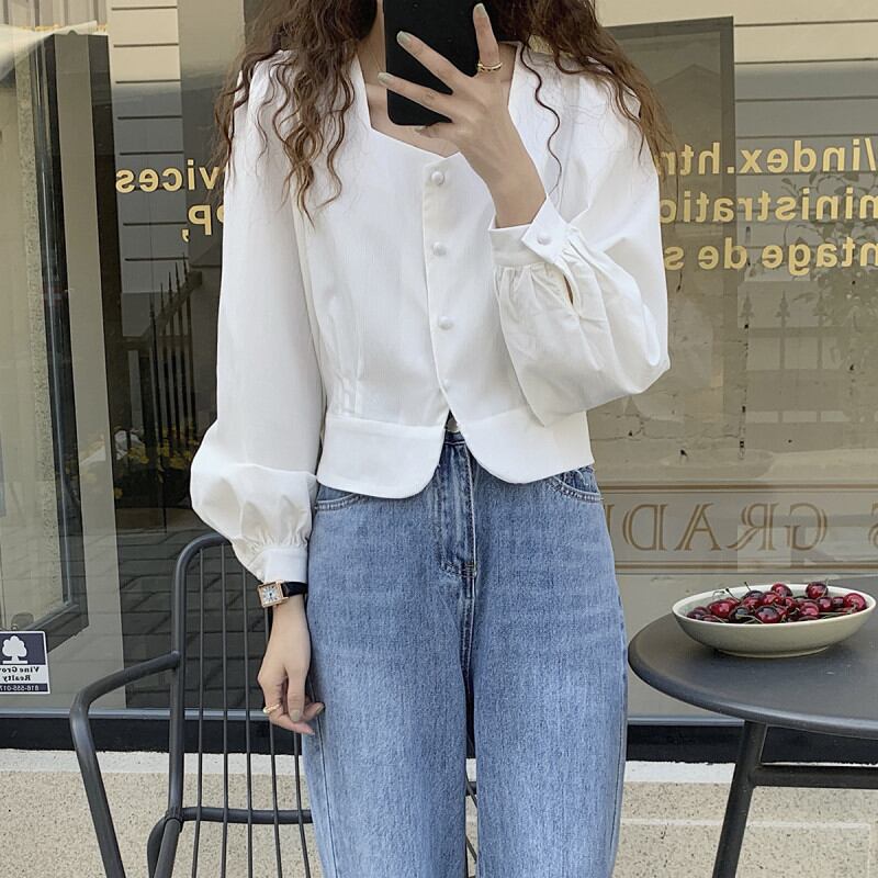 ブラウス 2022年新作 人気シャツ レディーストップス ショットタイプ 可愛い