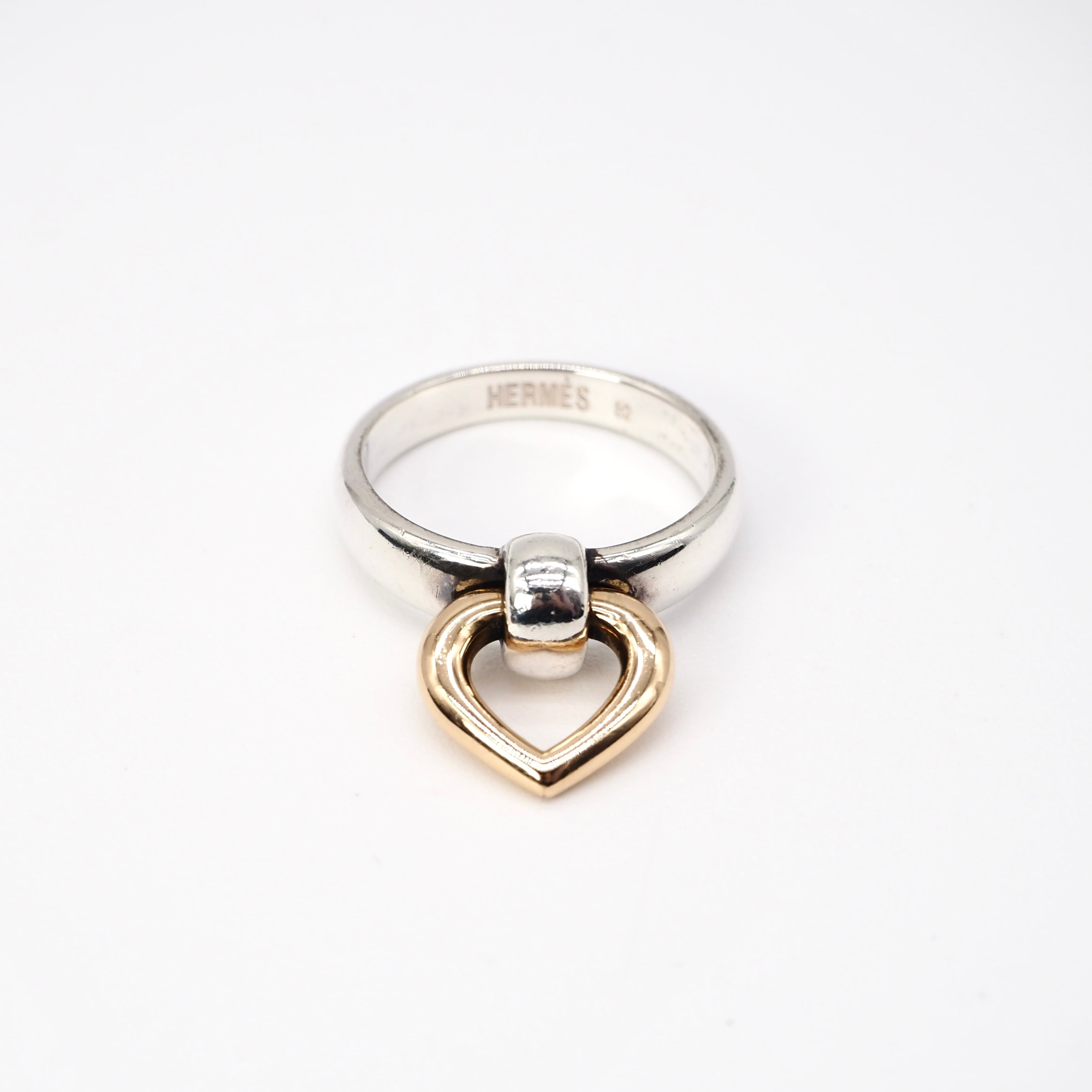 HERMES 約12号 ハートノックリング リング シルバー925 シルバー K18
