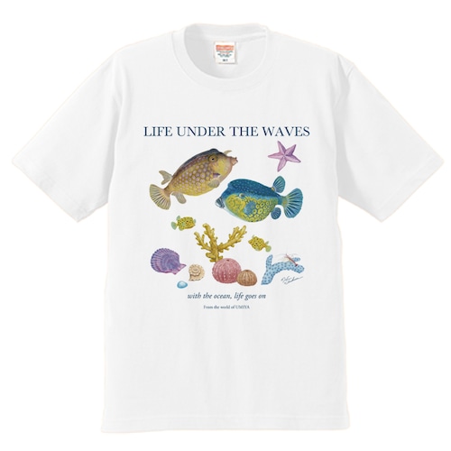 海の生きもの半袖Tシャツ（ハコフグ）｜LIFE UNDER THE WAVES Model-08