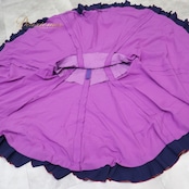 フラメンコ 衣装 ファルダ スカート パープル系 ネイビー系 アトリエ貴美恵 紫 紺 ボランテ フリル 柄 模様 ダンス パーティ 発表会 フラメンコダンス ステージ衣装 イベント用 コスチューム おしゃれ かわいい