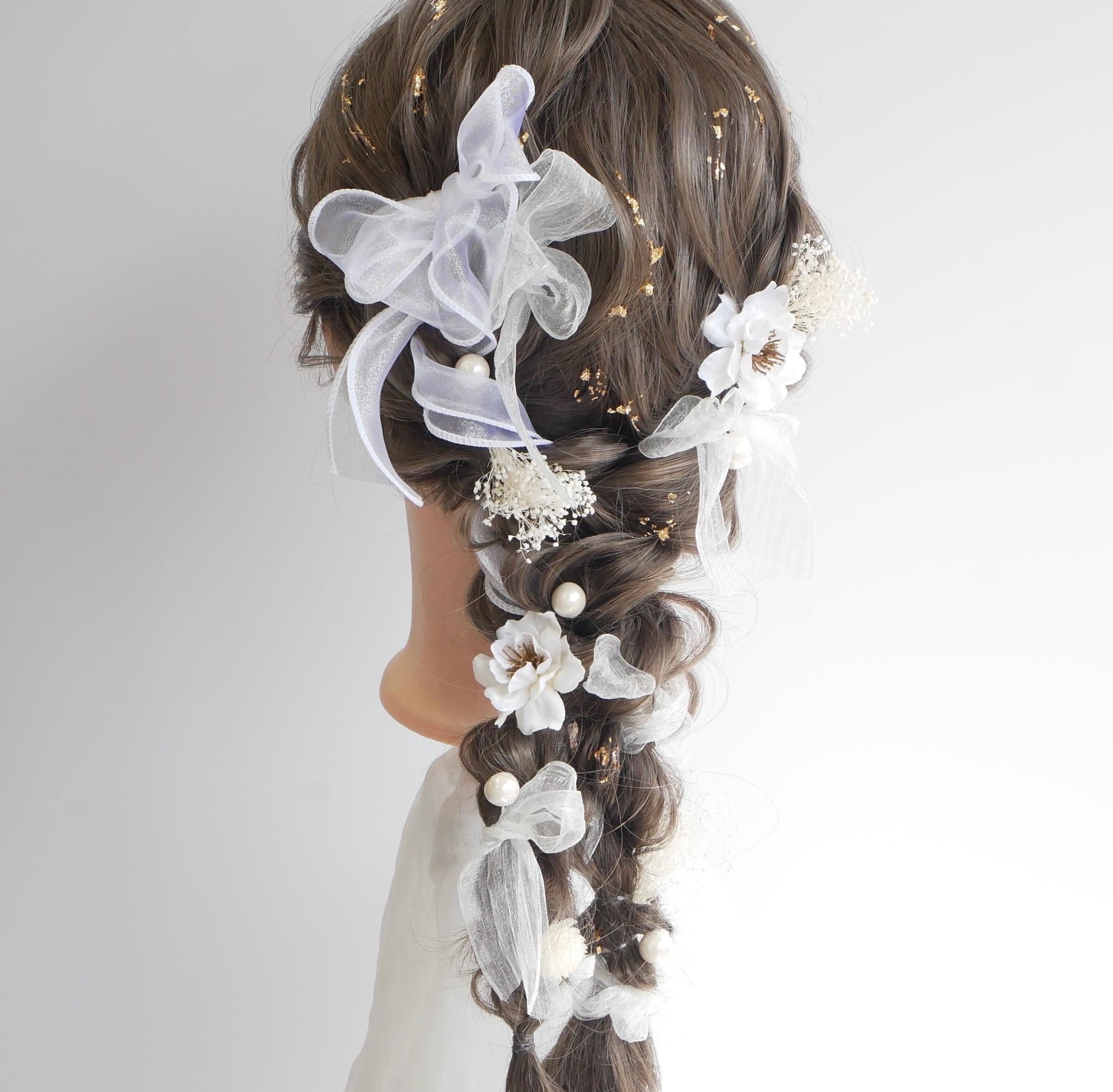 Z3 オーガンジーリボンの髪飾り ホワイト