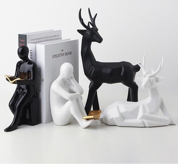 可愛い 置物 2点セット 本置 人型 これ一つでかなりオシャレに