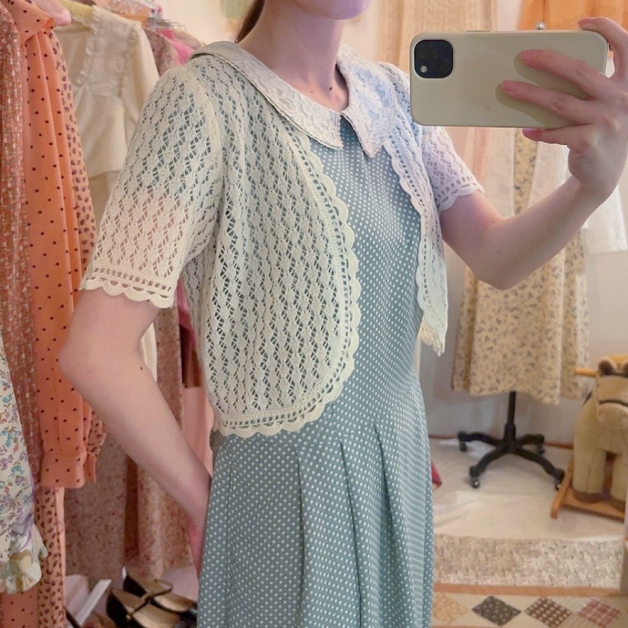 cream crochet knit bolero