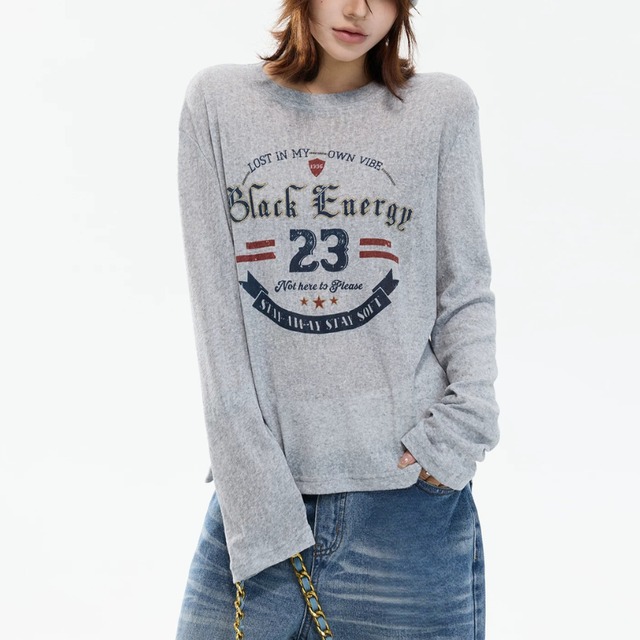 american graphic sheer long tee　アメリカングラフィックシアーロングティー　J2164
