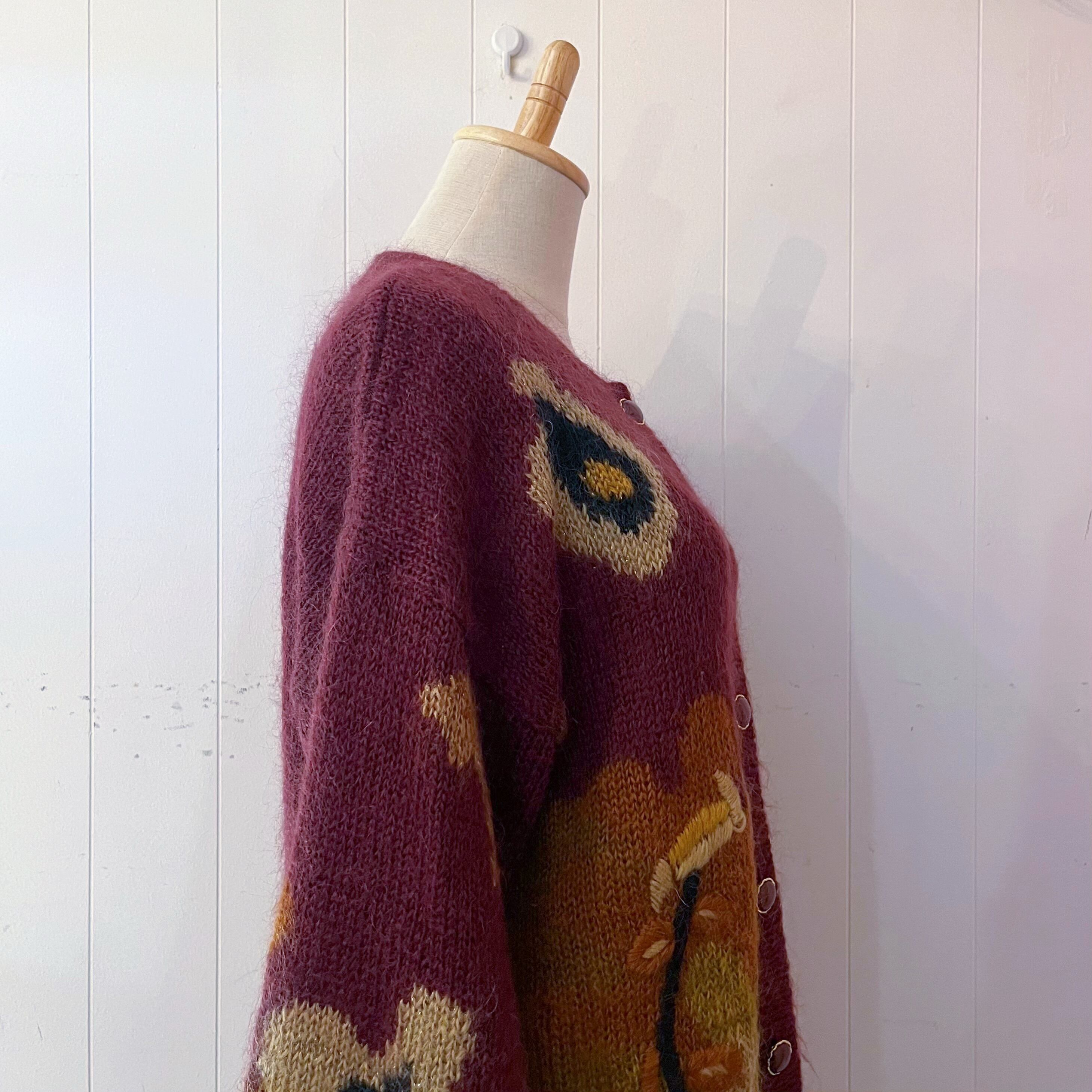 botanical lame knit cardigan