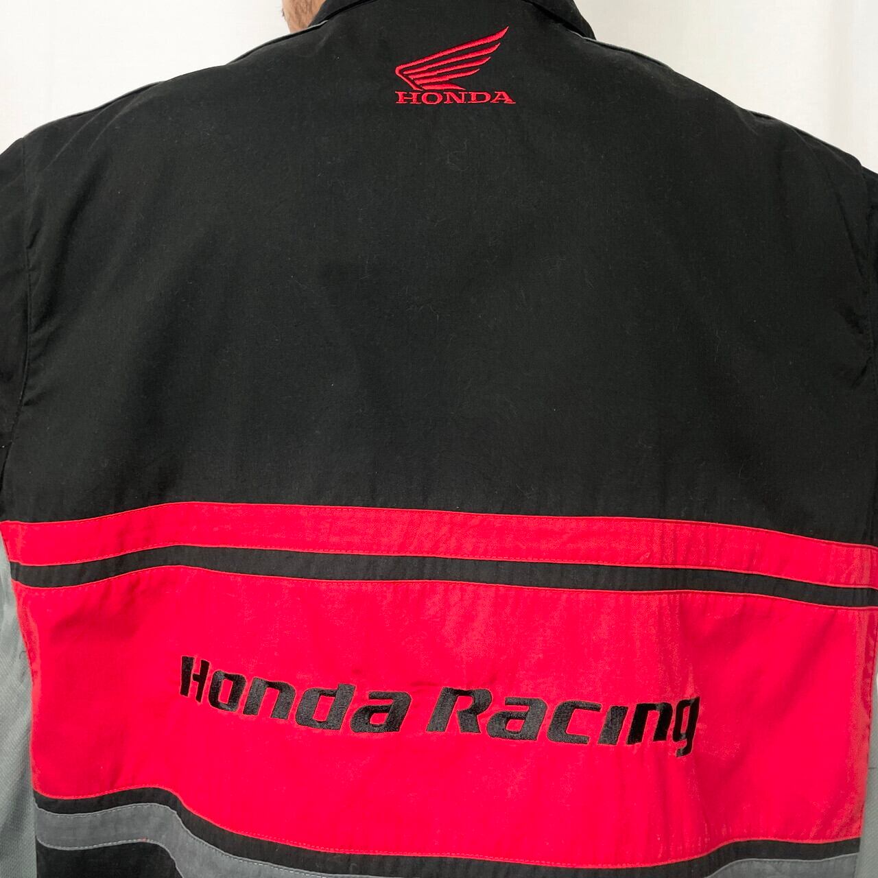 HONDA ホンダ レーシング ワッペン 刺繍 半袖 シャツ メンズ2XL 古着