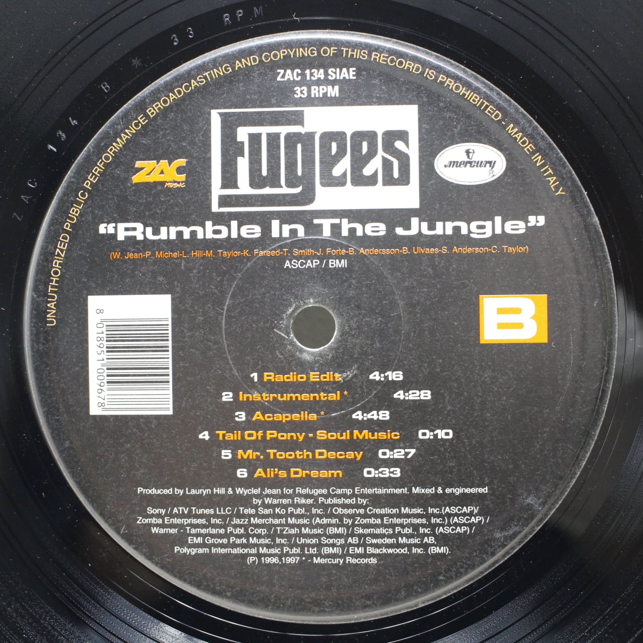 Fugees / Rumble In The Jungle [ZAC 134] - 画像3