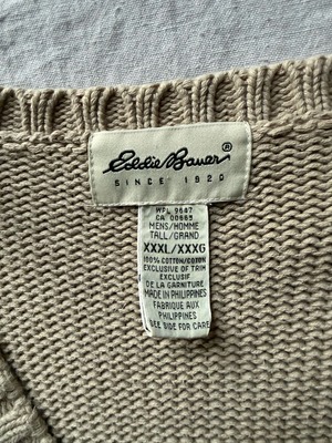 "EDDIE BAUER" Beigh big knit vest