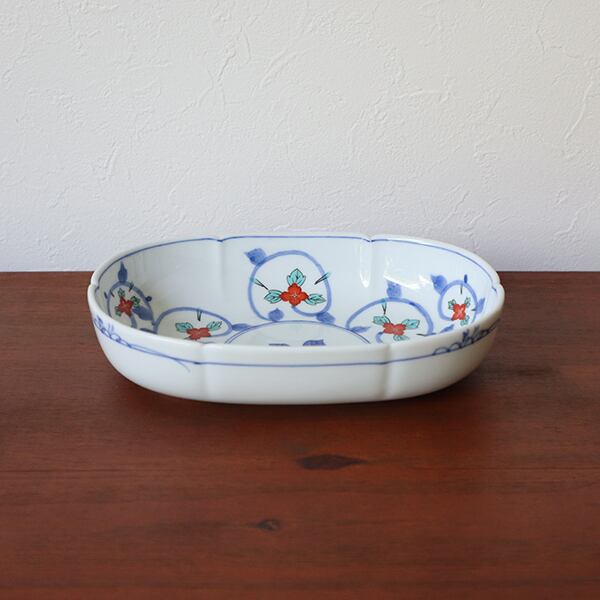 伊万里焼　鉢 大特価】【新品】 美濃焼染付伊万里焼風草花紋ラーメン鉢 サイズ：縦19