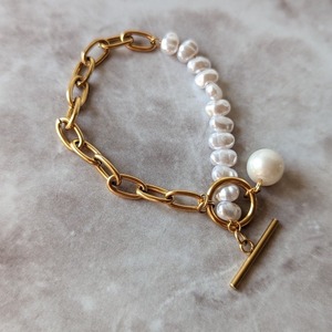 【再入荷】freshwater pearl bracelet 316L ／淡水パール ブレスレット