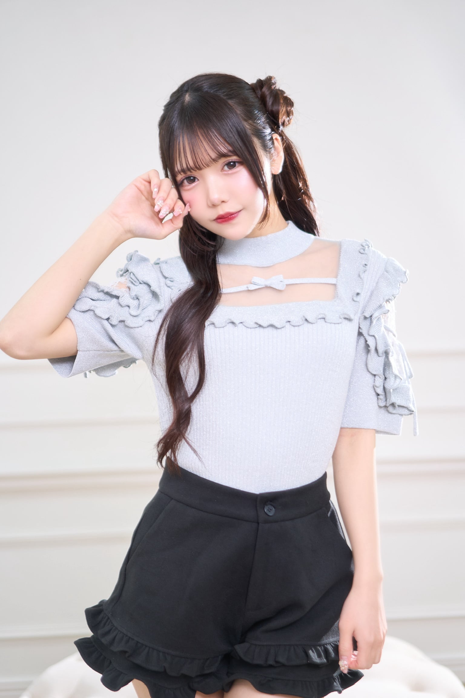 きらきらフリルサマーニット