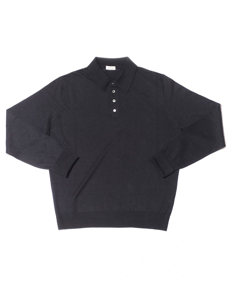 Dalmo Cashmere リネンコットン ポロシャツ ネイビー
