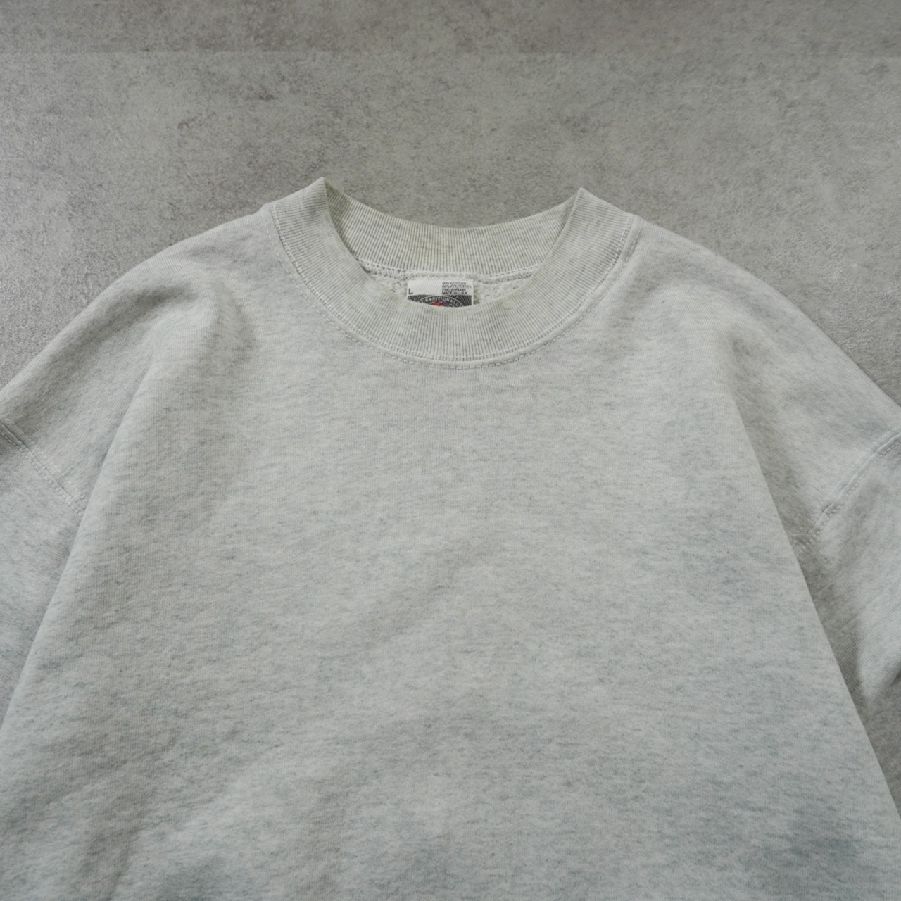 90s FRUIT OF THE LOOM sweatshirt solid ash gray "made in USA" L 古着 - 5