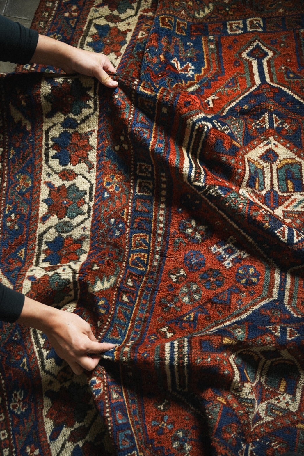 1414 Semi Antique Qashqai rug | 手織りのヴィンテージラグ専門店