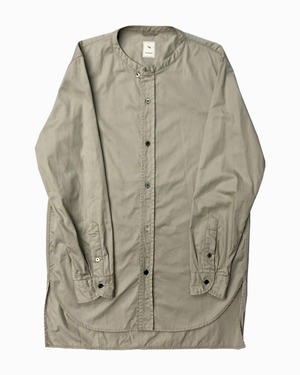 SQ HEM BAND COLLAR SHIRT / 綿ツイルバンドカラーシャツ  (BEG)