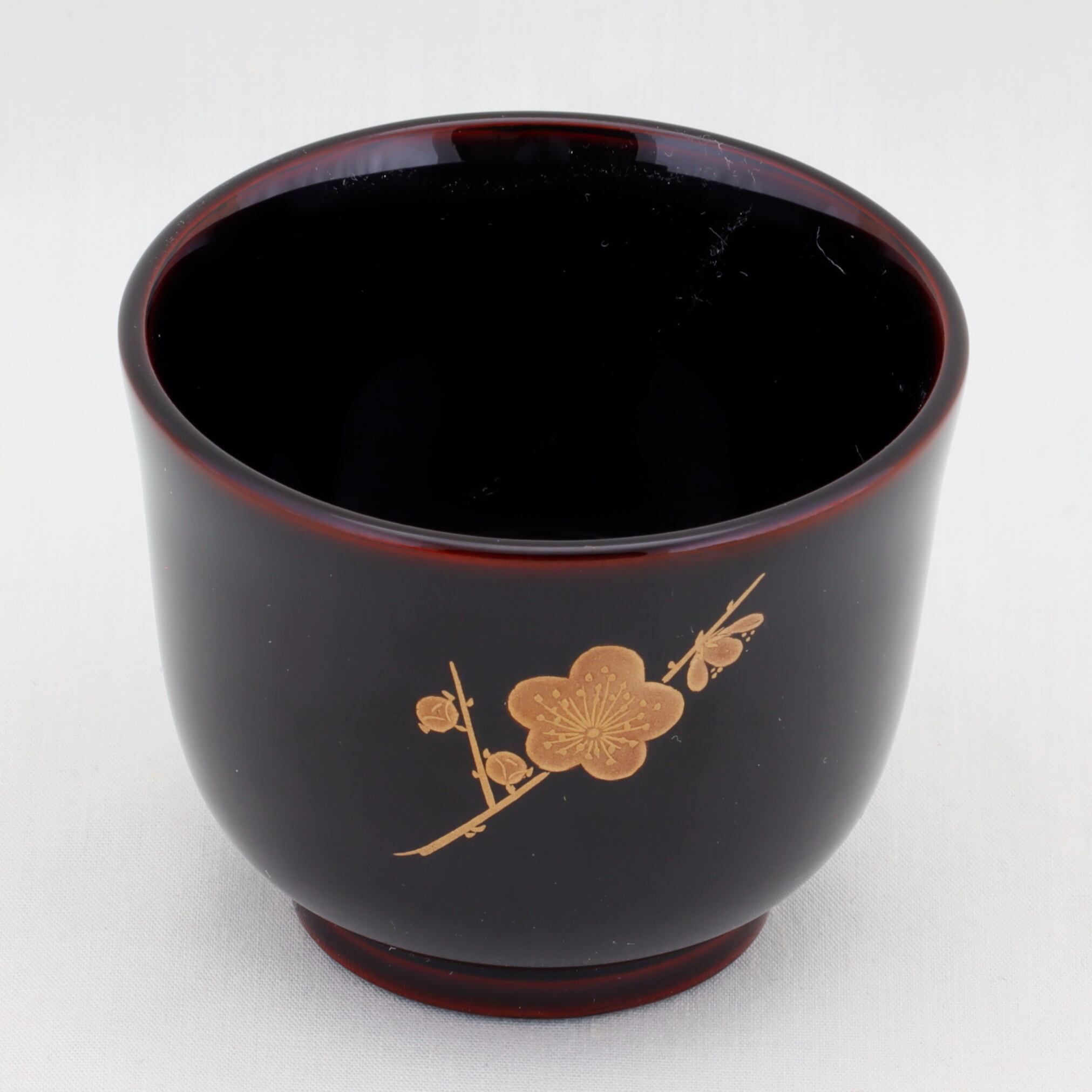 230-3 輪島塗 ぐい呑み／溜塗／梅蒔絵 | 輪島塗 加藤漆器店 公式