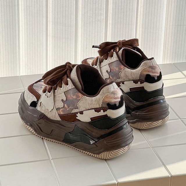 アートパッチミックスボリュームスニーカー   R01558