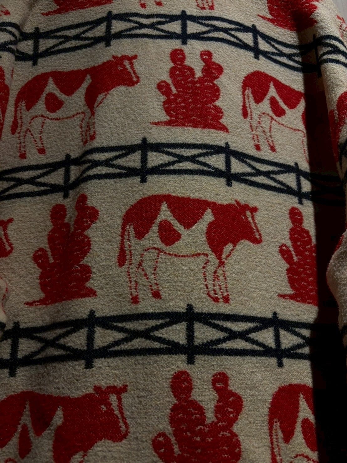 a.k.a.C.a.k.a vintage】“ESPRIT SPORT” Cow Design Oversized Wool