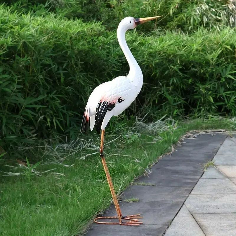 ガーデンオブジェ 鶴 つる アニマル 鳥 ガーデンデコ 彫刻 おしゃれ