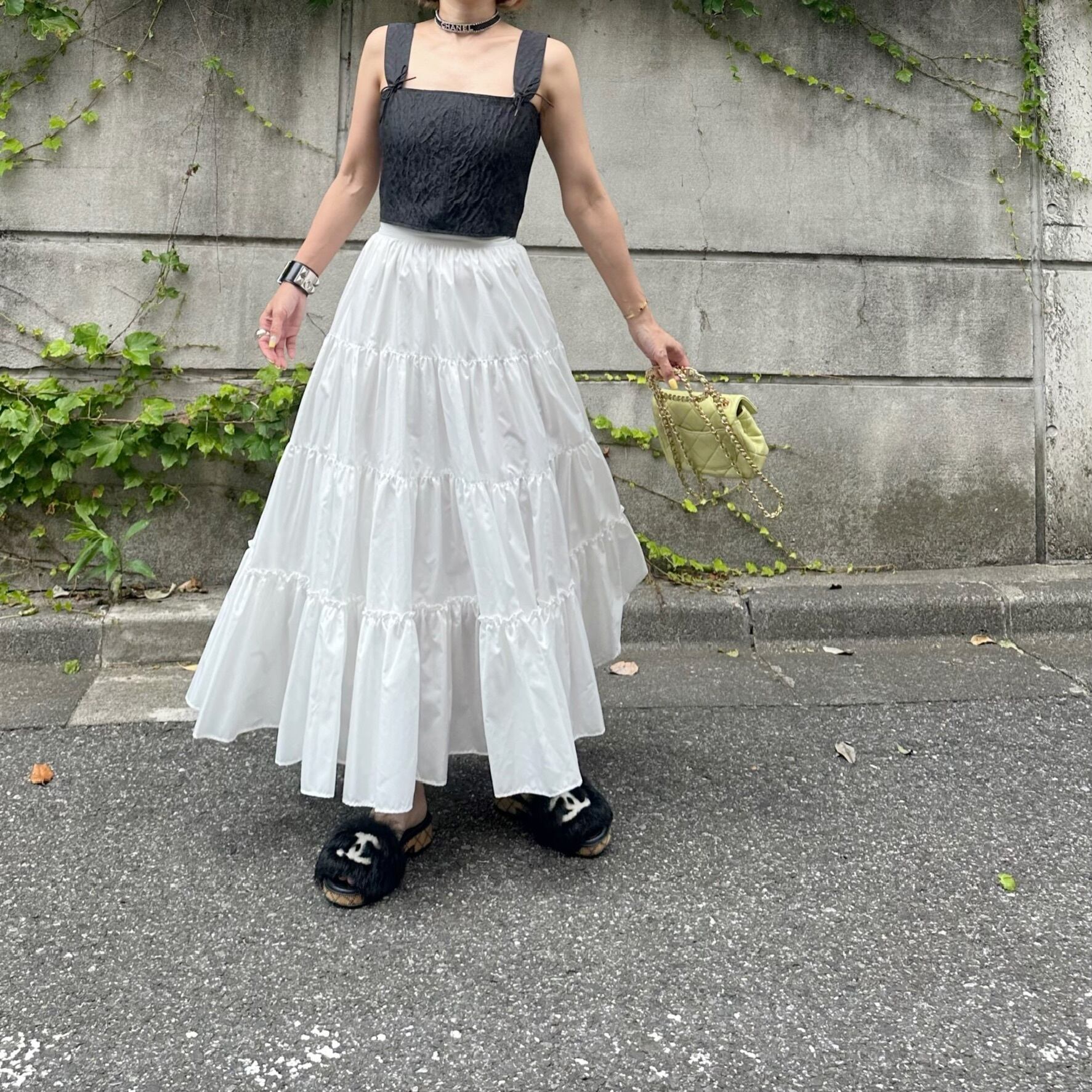 ティアードスカート Aki ホワイト | Cygne 