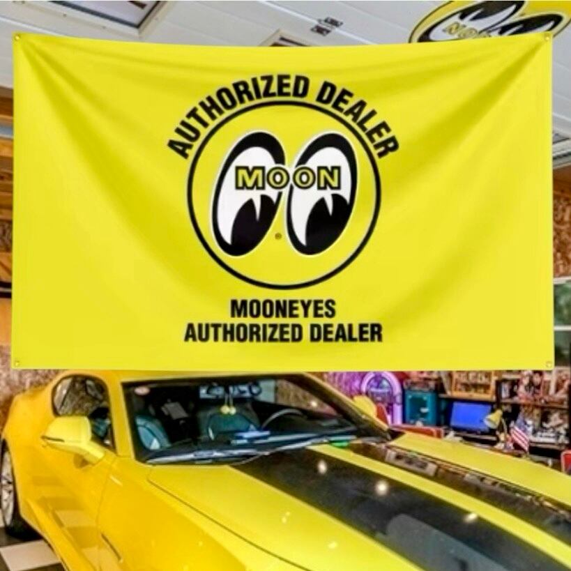 送料無料 ムーンアイズ フラッグ バナー 60cmx90cm MOONEYES ガレージ
