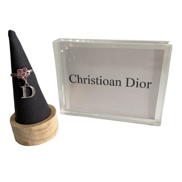 ディオール　dior　カラーストーン　5P　リング　指輪　10号　フラワー　Ｄロゴ　良品