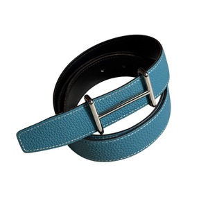 HERMES “blue jean” × black reversible leather belt