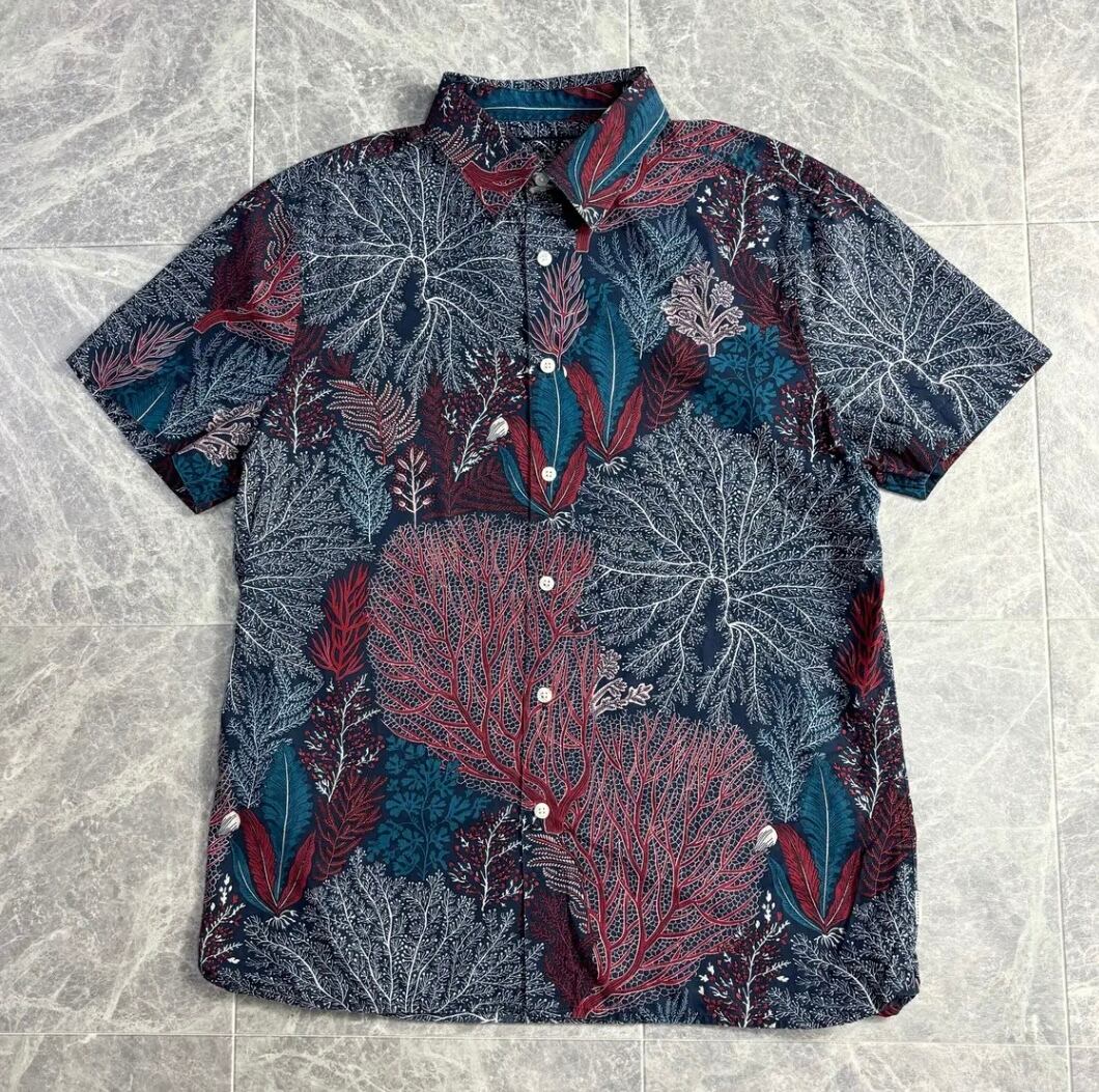 Perry Ellis All-over Pattern S/S Shirt / ペリーエリス 半袖シャツ 総柄 Mサイズ