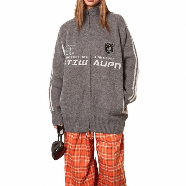 カレッジロゴスポーティジップニット 2col   R01226