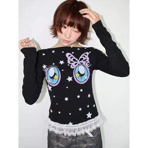 [OurHappy] Star Comic Eye Retro Long-Sleeve Top