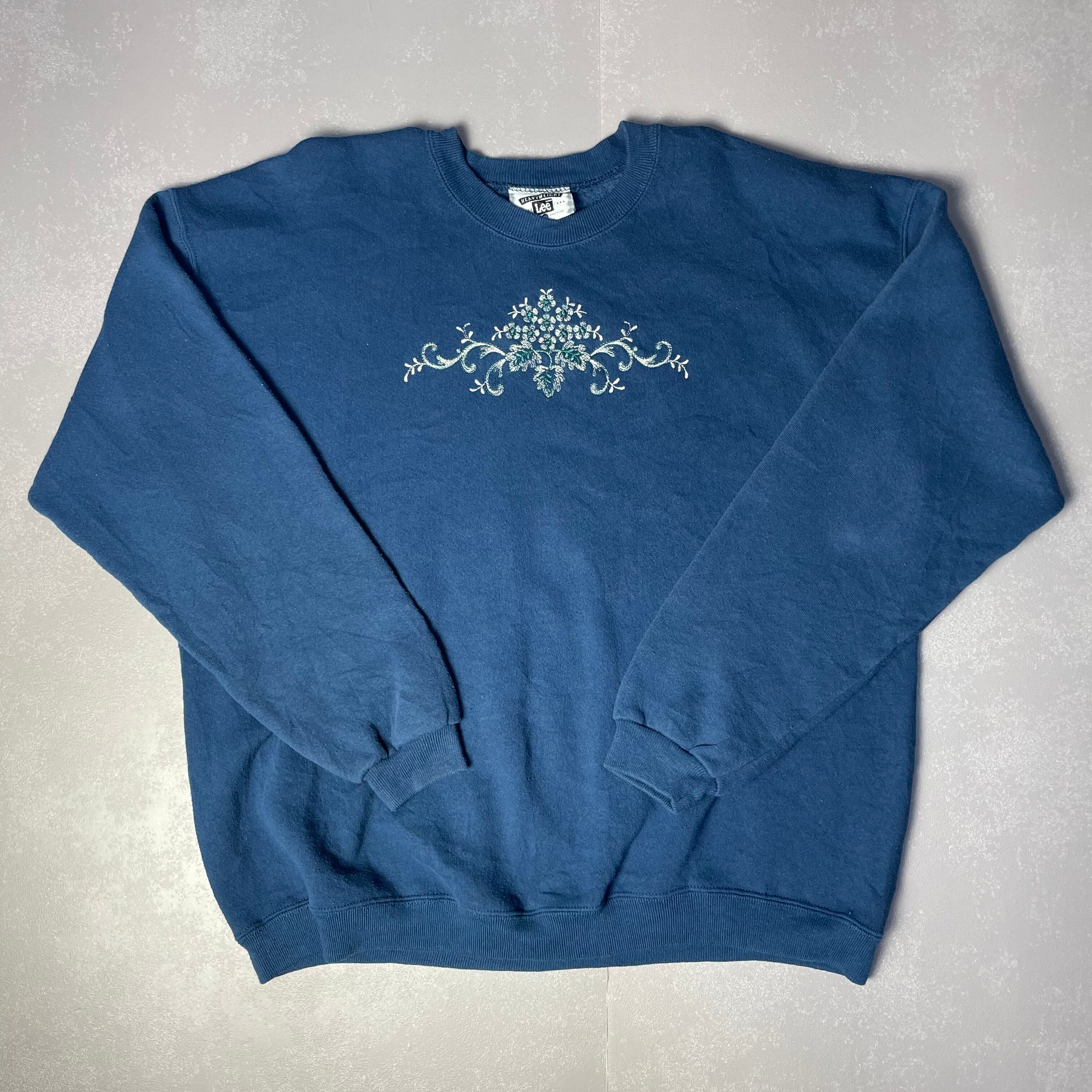 ビッグサイズ 90年代 USA製 Lee リー ヘビーウェイト 胸 スウェットシャツ メンズXL 古着 プルオーバー トレーナー 90S ヴィンテージ ビンテージ 紺色【トレーナー】