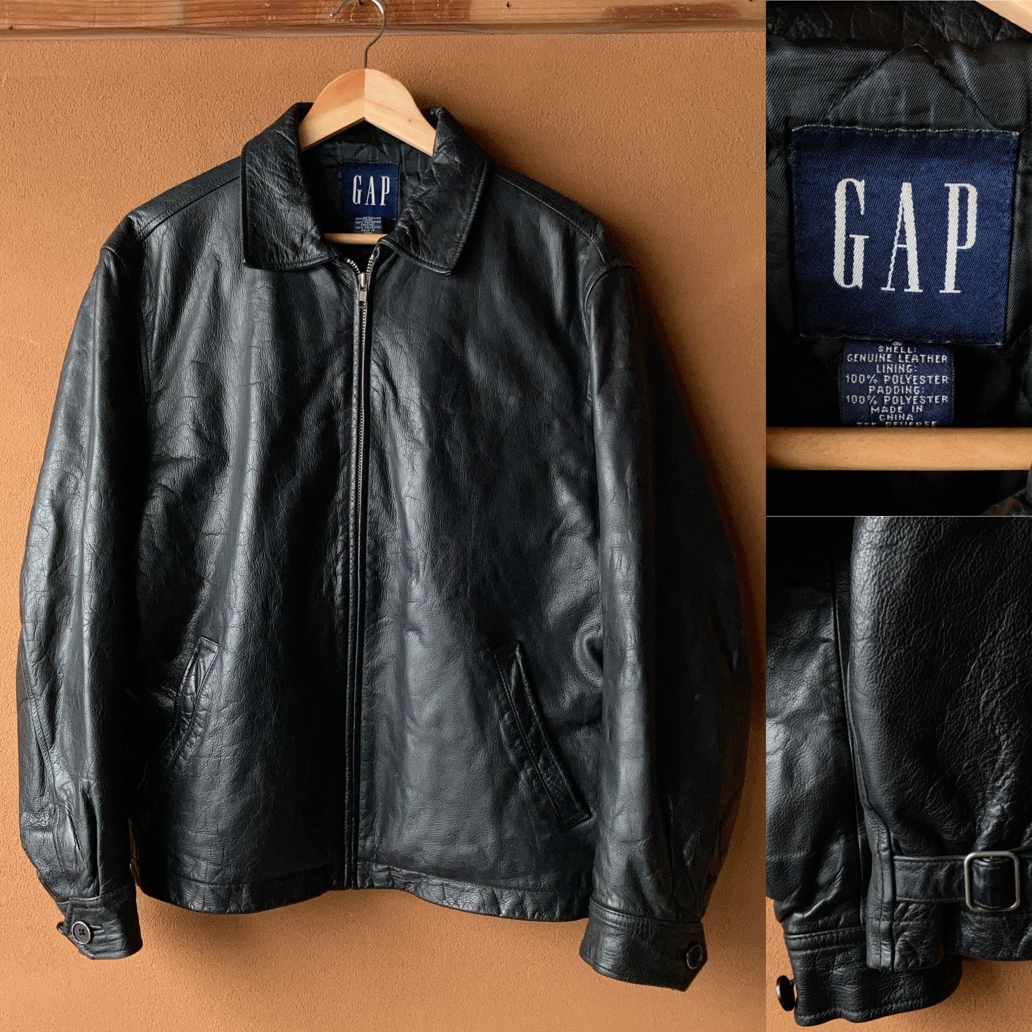 90's~ old GAP レザージャケット ブラック SIZE S【1004A21 ...