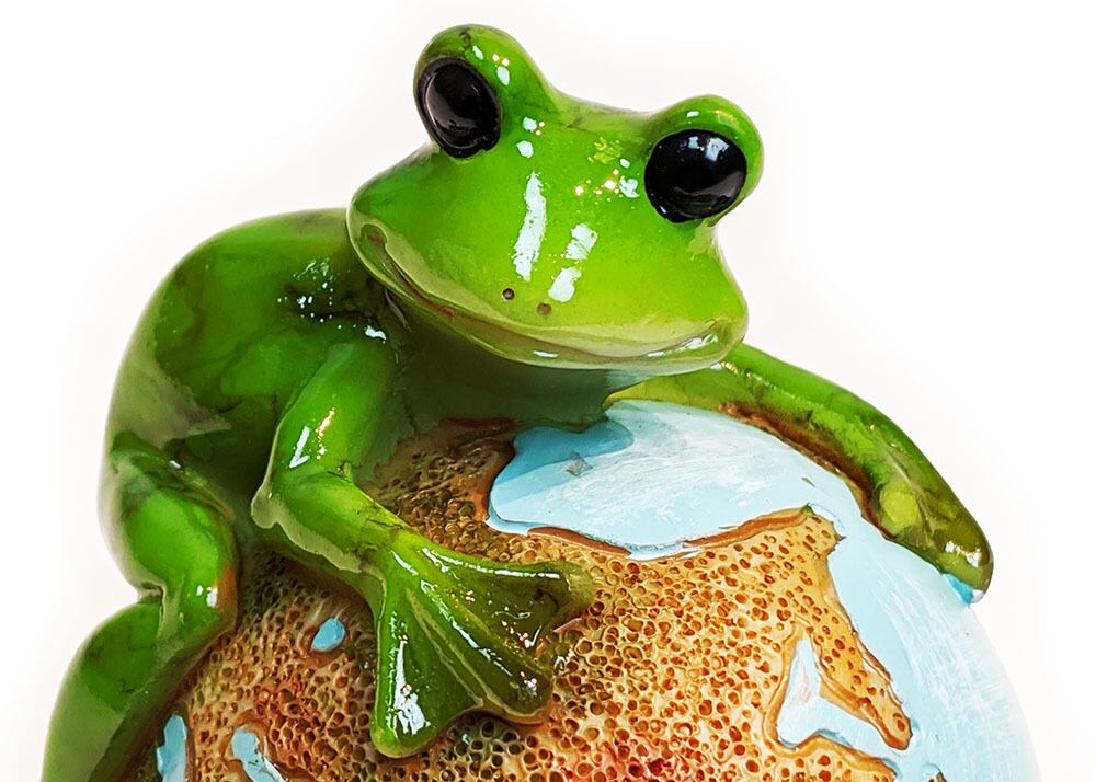 ペーパーウェイト カエルオブジェ 地球と蛙 | caeru