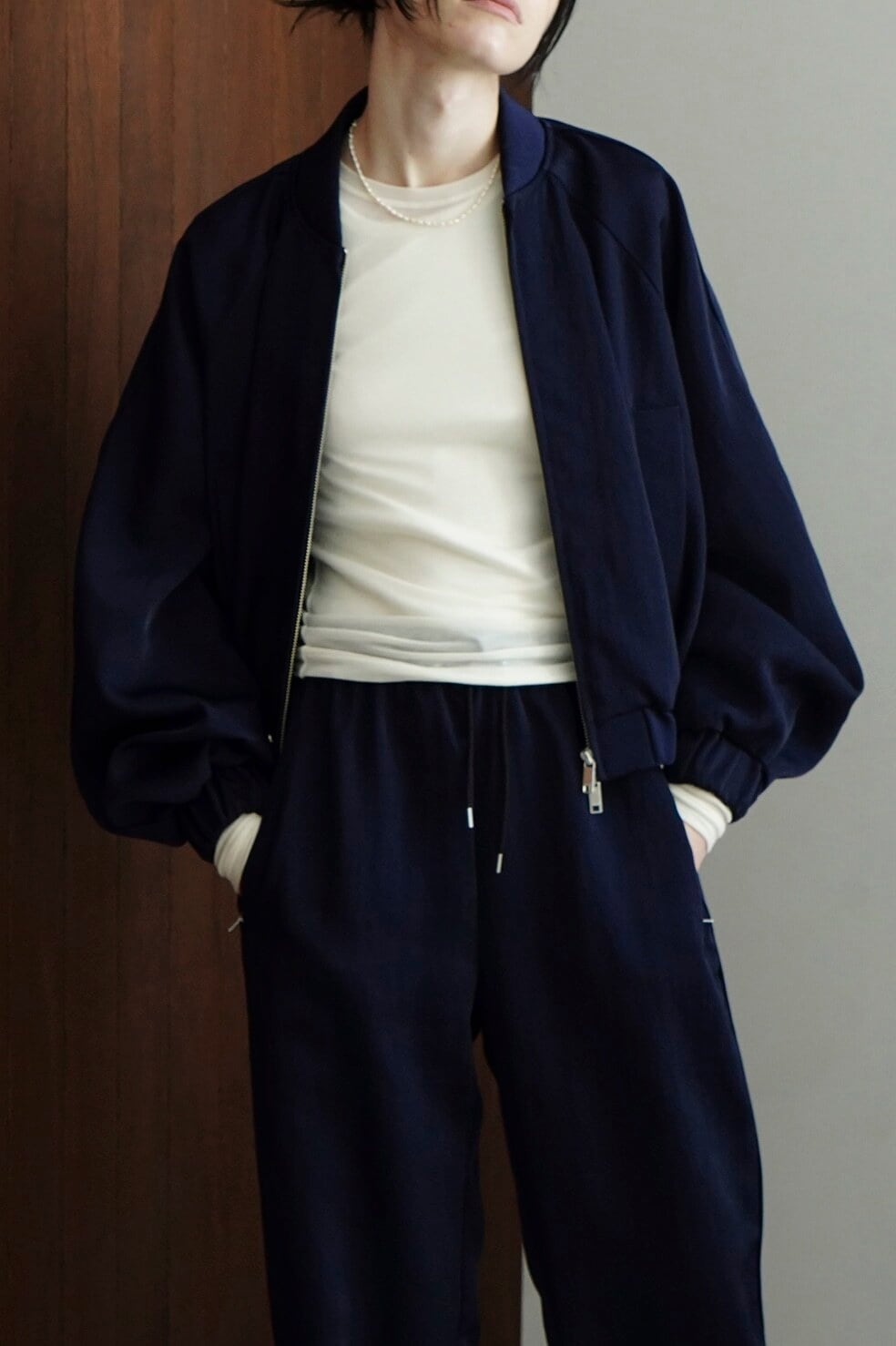 CLANE(クラネ) MODE JERSEY BLOUSON NAVY | サウスオレンジ｜メンズ