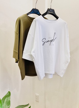 プレミアムコットンオーバーシルエットロゴ入りカット