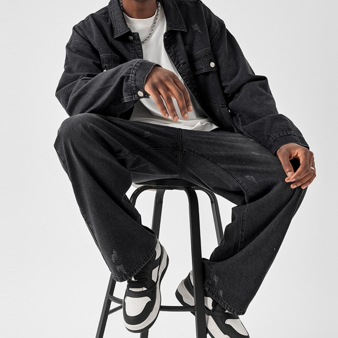 ウォッシュドブラックデニムジャケット（別売りでセットアップのパンツあり）　935