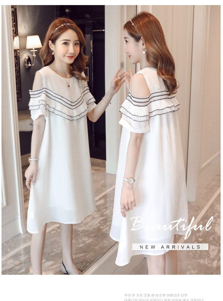 【新作】【送料無料】 マタニティ妊婦ドレスタイドマザーランタンスリーブプリーツスカートルーズ妊娠中のドレス AL expec338338483945